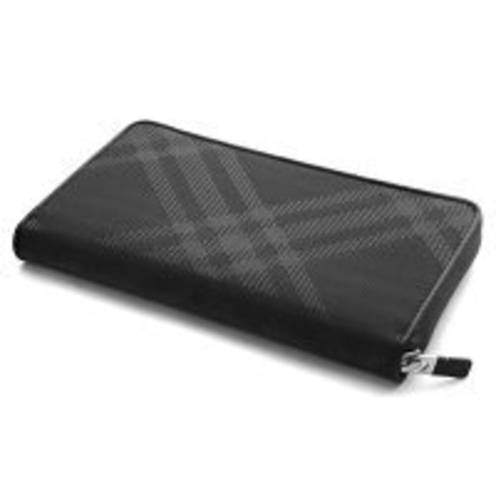Burberry Long Jacquard Zip LG Black Wallet Check - Picture 5 of 5